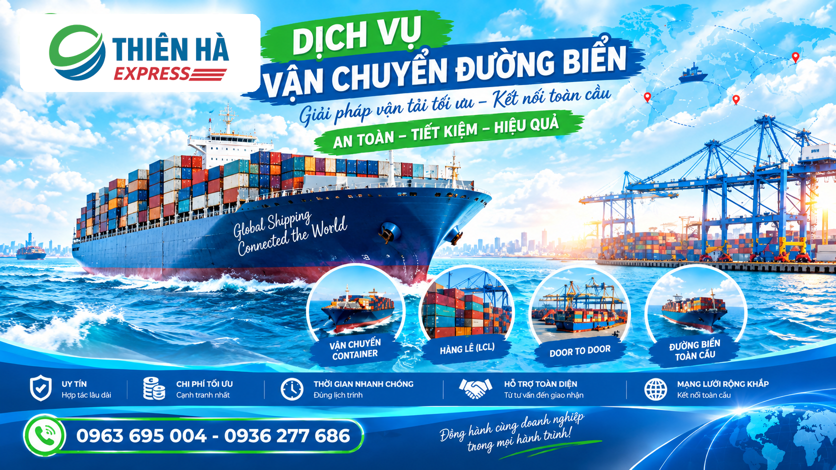 Dịch vụ vận chuyển đường biển và container của Thiên Hà Express