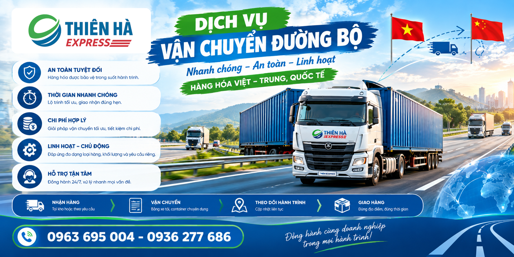 Dịch vụ vận chuyển đường bộ Việt – Trung của Thiên Hà Express