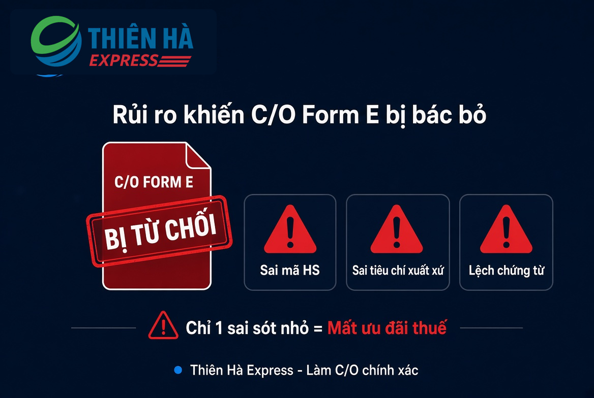 Các lỗi chứng từ có thể ảnh hưởng đến ưu đãi C/O Form E