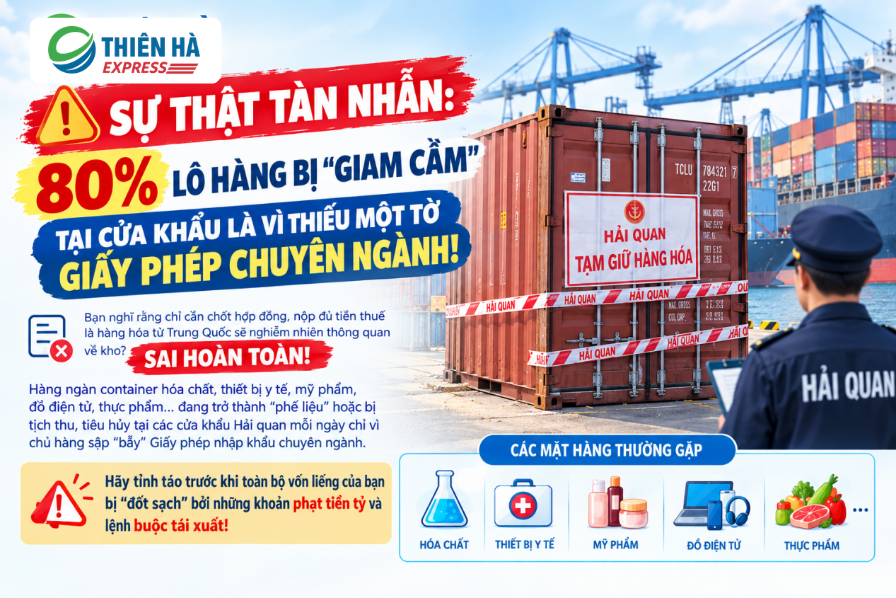 Container bị tạm giữ do thiếu giấy phép chuyên ngành