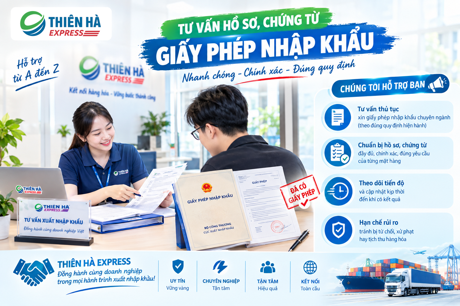 Tư vấn hồ sơ chứng từ giấy phép nhập khẩu