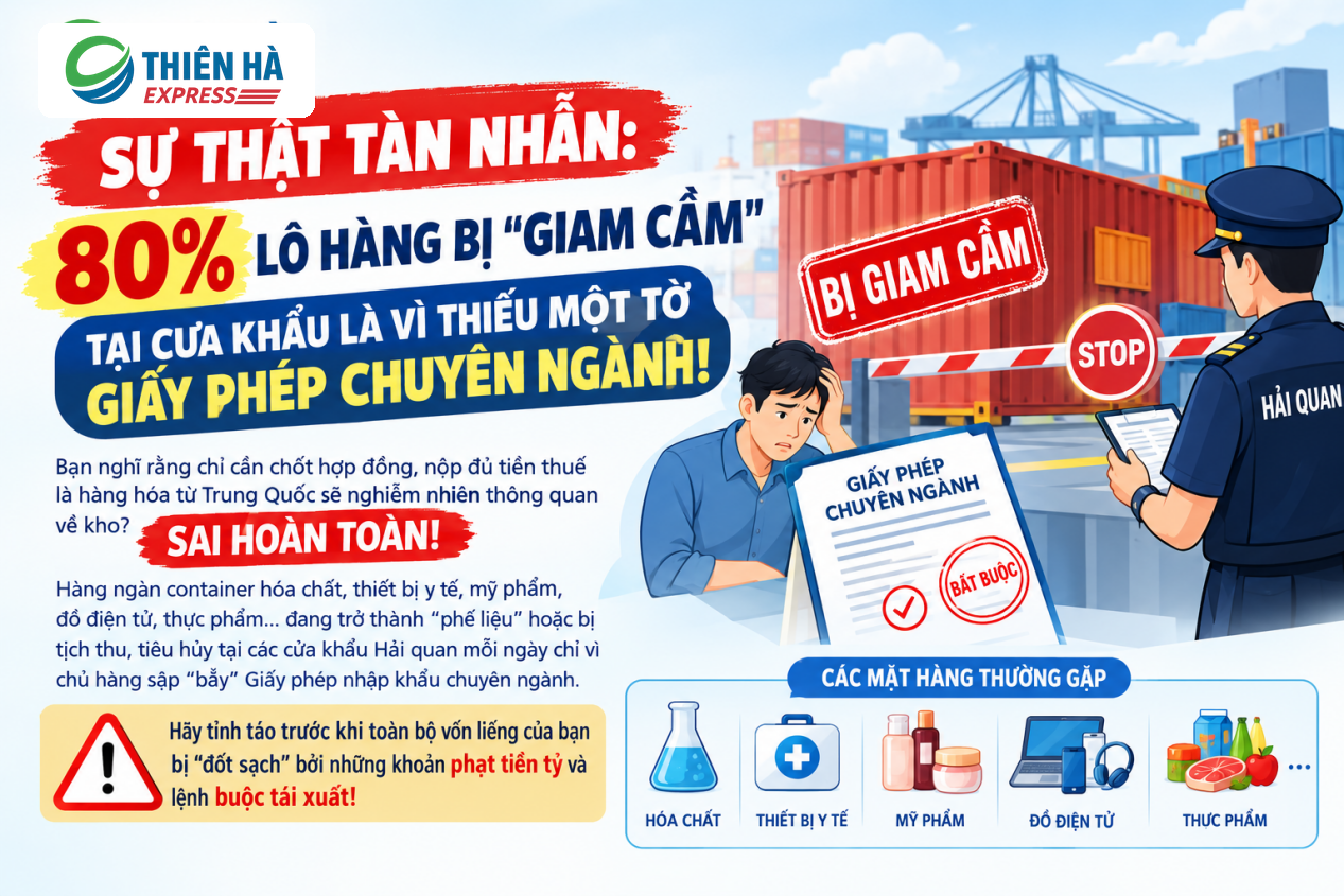 Cảnh báo thiếu giấy phép nhập khẩu chuyên ngành khi nhập hàng Trung Quốc