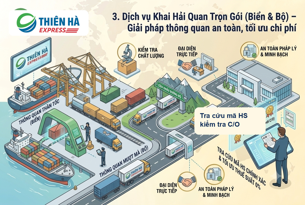 Dịch vụ khai hải quan trọn gói đường biển và đường bộ