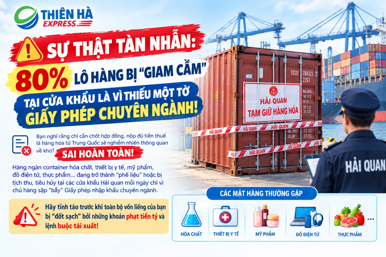 Container bị tạm giữ do thiếu giấy phép chuyên ngành