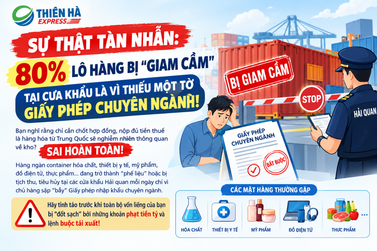 Cảnh báo thiếu giấy phép nhập khẩu chuyên ngành khi nhập hàng Trung Quốc