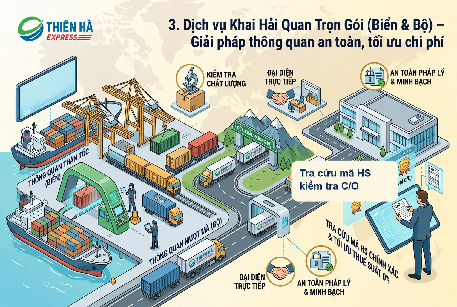 Dịch vụ khai hải quan trọn gói đường biển và đường bộ