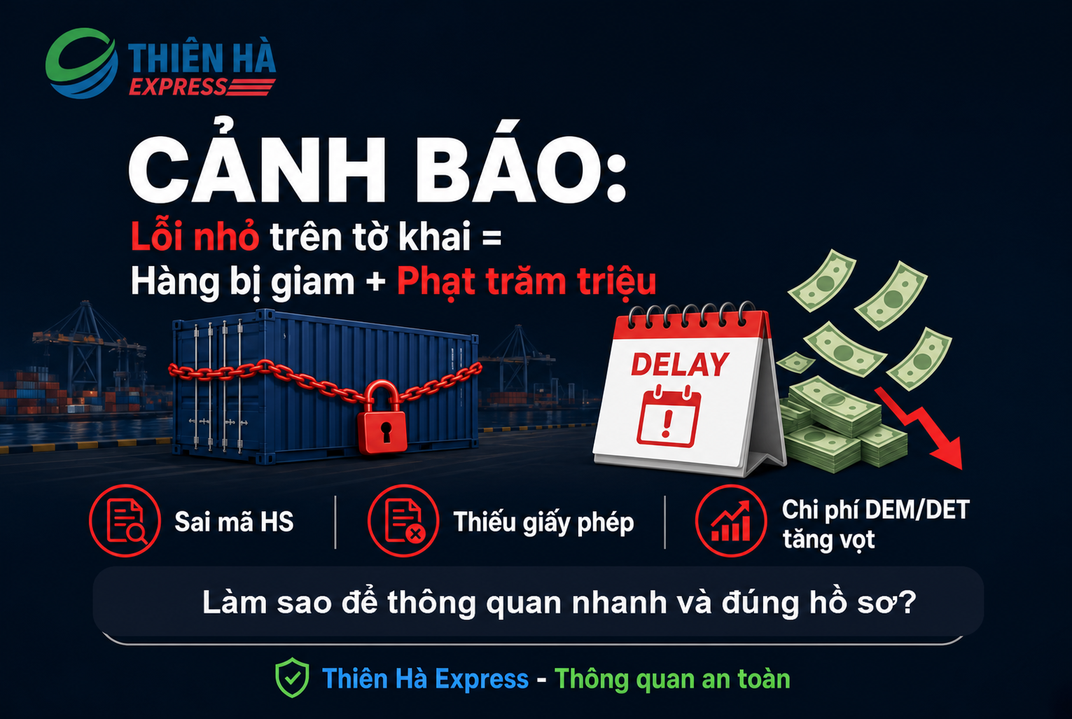 Cảnh báo lỗi tờ khai hải quan làm hàng bị giữ và phát sinh chi phí